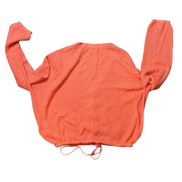 Splendid Coral Cashmere Blend Knit Cardigan Sweater Size XS V Neck Button Up - Picture 3 of 6